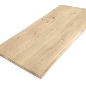 Tischplatte Eiche - mit Baumkante - 4 cm - 3 Lamellen - rustikal