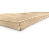 Tischplatte Eiche mit Baumkante massiv - 4,5 cm (45 mm) dick - mit V-Fugen & gebürstet - Eichenholz rustikal (B/C) - mit 3 Lamellen (Luxus) - Massivholz, verleimt - HF 8-12%