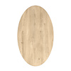 Tischplatte Eiche ellips/oval massiv - 4 cm (40 mm) dick - Eichenholz rustikal (B/C) - Massivholz mit mittleren Lamellen, verleimt - HF 8-12%