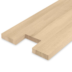 Leimholzplatte Eiche - mit Aussparung - nach Maß - 4 cm - breite Lamellen - A-Qualität Leimholzplatte Eiche - mit Aussparung - nach Maß - 4 cm - breite Lamellen - A-Qualität