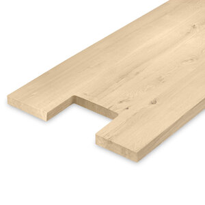 Leimholzplatte Eiche - mit Aussparung - nach Maß - 2,7 cm - breite Lamellen - rustikal Leimholzplatte Eiche - mit Aussparung - nach Maß - 2,7 cm - breite Lamellen - rustikal