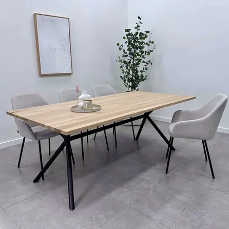 X Bein Tischgestell Metall - schwarz - 4,2 cm - 70x146 bis 246 cm - 72 cm hoch - Zentrales Esstischgestell (Tischfuß) aus beschichtetem Stahl