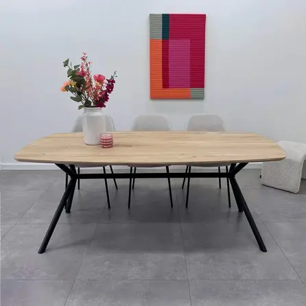 X Bein Tischgestell Metall - schwarz - 4,2 cm - 70x146 bis 246 cm - 72 cm hoch - Zentrales Esstischgestell (Tischfuß) aus beschichtetem Stahl