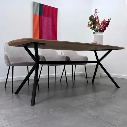 X Bein Tischgestell Metall - schwarz - 4,2 cm - 70x146 bis 246 cm - 72 cm hoch - Zentrales Esstischgestell (Tischfuß) aus beschichtetem Stahl