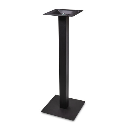 Stehtischgestell Metall - schwarz - 8x8 cm - Boden: 40x40 cm - 108 cm hoch - Gastronomie-Stehtisch-/Bartischgestell (Tischfuß / Mittelfuß) aus beschichtetem Gusseisen