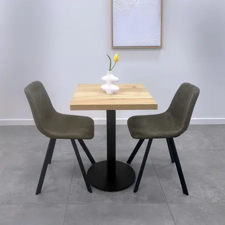 Bistrotischgestell Metall - schwarz - 8 cm - 43 cm (Bodenplatte)- 72 cm hoch - Zentrales Gastronomie-Tischgestell (Tischfuß / Mittelfuß) aus beschichtetem Gusseisen