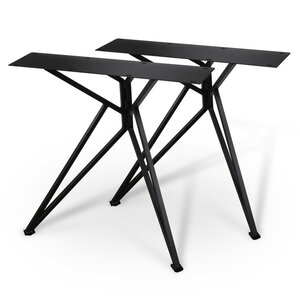 Tischbeine Metall Set (2 Stück) - Butterfly-Form - schwarz - 2x2 cm - 78 cm breit - 72 cm hoch