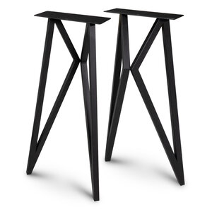Konsolentisch-Beine Metall (Set) - Butterfly-Form - schwarz - 3x3 cm - 36 cm breit - 86 cm hoch