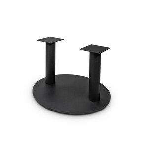 Oval-Couchtischgestell Metall - schwarz - 7,5 (rund) - 50x60 cm breit - 38 cm hoch