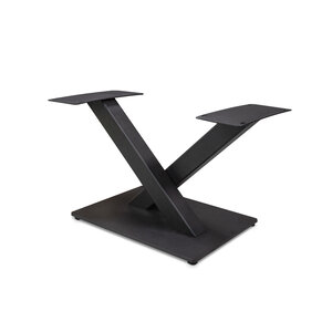 V-Bein-Couchtischgestell Metall - schwarz - 6x6 cm - 60 cm lang - 38 cm hoch