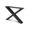 Couchtisch Beine Metall X Form - schwarz - 4x10 cm - 56 cm breit - 41 cm hoch - schwarze Wohnzimmer-Tischbeine aus beschichtetem Stahl