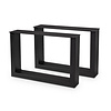 Couchtisch Beine Metall U Form - schwarz - 4x10 cm - 56 cm breit - 38 cm hoch - schwarze Wohnzimmer-Tischbeine / Tischkufen aus beschichtetem Stahl