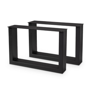 Couchtisch-Beine Metall (Set) - U-Form - schwarz - 4x10 cm - 56 cm breit - 38 cm hoch