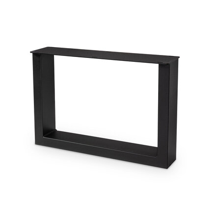 Couchtisch Beine Metall U Form - schwarz - 4x10 cm - 56 cm breit - 38 cm hoch - schwarze Wohnzimmer-Tischbeine / Tischkufen aus beschichtetem Stahl