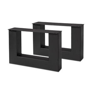 Couchtisch-Beine Metall (Set) - U-Form - schwarz - 10x10 cm - 56 cm breit - 41 cm hoch