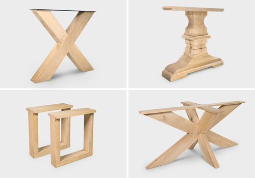 Alle Holz-Tischbeine & Untergestelle - Aus rustikalem Eichenholz - bei Eichenholzprofi.de: Hochwertige Holz-Tischkufen & Tischfüße - günstig online!