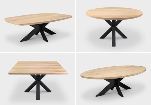 Form Eichentische nach Form bei Eichenholzprofi.de - Rechteckig, Quadratisch, Rund, Bootsform, Oval, Baumkante, Stadion, Organisch & mehr - maßgefertigt nach Wunsch!