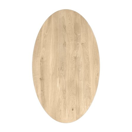 Couchtisch Eiche ellips/oval massiv - 2,7 cm (27 mm) dick - Eichenholz rustikal (B/C) - Sofa-/Wohnzimmertisch mit breiten Lamellen