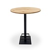 Steh-/Bartisch Eiche rund massiv - 2,7 cm (27 mm) dick - Eichenholz rustikal (B/C) - Bar-/Stehtisch mit breiten Lamellen
