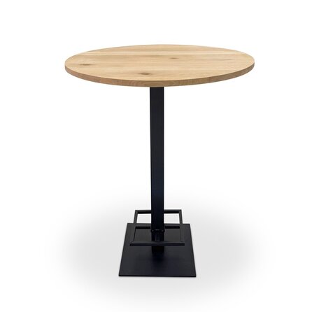 Steh-/Bartisch Eiche rund massiv - 2,7 cm (27 mm) dick - Eichenholz rustikal (B/C) - Bar-/Stehtisch mit breiten Lamellen