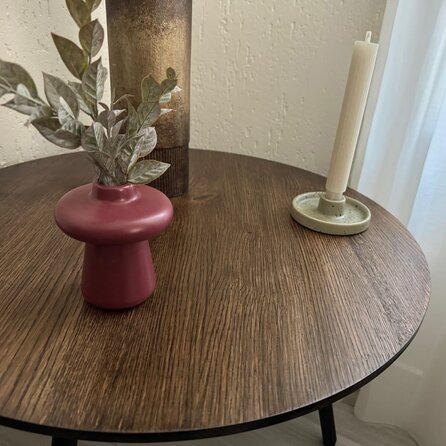 Couchtisch Eiche rund massiv - nach Maß - 4 cm (40 mm) dick - Eichenholz rustikal (B/C) - Sofa-/Wohnzimmertisch mit breiten Lamellen