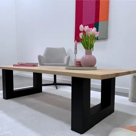 Couchtisch Eiche massiv - nach Maß - 4 cm (40 mm) dick - Eichenholz A-Qualität (A/B) - Sofa-/Wohnzimmertisch mit breiten Lamellen Couchtisch Eiche massiv - nach Maß - 4 cm (40 mm) dick - Eichenholz A-Qualität (A/B) - Sofa-/Wohnzimmertisch mit breiten Lamellen