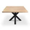 Esstisch Eiche quadratisch massiv - 4 cm (40 mm) dick - Eichenholz A-Qualität (A/B) - Esszimmertisch mit breiten Lamellen