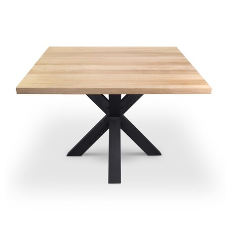 Esstisch Eiche quadratisch massiv - 4 cm (40 mm) dick - Eichenholz A-Qualität (A/B) - Esszimmertisch mit breiten Lamellen