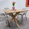 Esstisch Eiche quadratisch massiv - 4 cm (40 mm) dick - Eichenholz A-Qualität (A/B) - Esszimmertisch mit breiten Lamellen