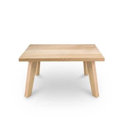 Couchtisch Eiche quadratisch massiv - 2,7 cm (27 mm) dick - Eichenholz A-Qualität (A/B) - Sofa-/Wohnzimmertisch mit breiten Lamellen