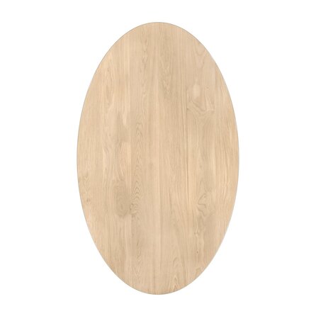 Couchtisch Eiche ellips/oval massiv - 2,7 cm (27 mm) dick - Eichenholz A-Qualität (A/B) - Sofa-/Wohnzimmertisch mit breiten Lamellen