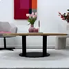 Couchtisch Eiche ellips/oval massiv - 2,7 cm (27 mm) dick - Eichenholz A-Qualität (A/B) - Sofa-/Wohnzimmertisch mit breiten Lamellen