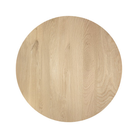 Esstisch Eiche rund massiv - 2,7 cm (27 mm) dick - Eichenholz A-Qualität (A/B) - Esszimmertisch mit breiten Lamellen
