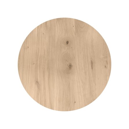 Steh-/Bartisch Eiche rund massiv - 2,7 cm (27 mm) dick - Eichenholz rustikal (B/C) - Bar-/Stehtisch mit breiten Lamellen