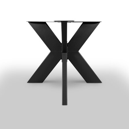 Kreuz Tischgestell - schwarz - 5x15 cm - 90x90 / 130x130 cm - 72 cm hoch - Zentrales Esstischgestell (Tischfuß / Mittelfuß) aus beschichtetem Stahl