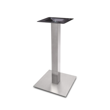 Bistrotischgestell Metall - Edelstahl Optik - 8x8 cm - 40x40 cm - 72 cm hoch - Zentrales Gastronomie-Tischgestell (Tischfuß / Mittelfuß) aus beschichtetem Gusseisen