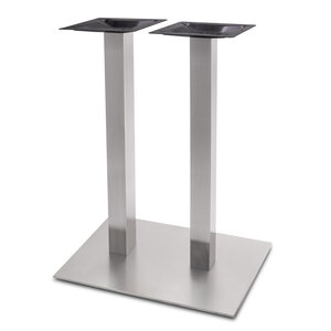 Steh-/Bar-Bistrotischgestell Metall - Edelstahl-Optik - 8x8 cm - 40x70 cm - 108 cm hoch