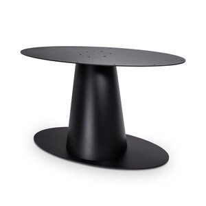 Ovales Säulengestell Metall - schwarz - 57x120 cm - 72,5 cm hoch