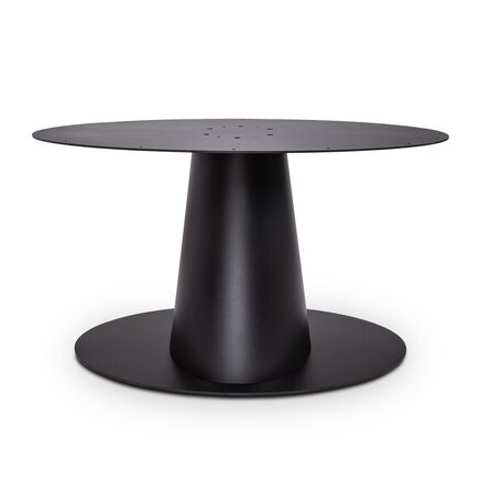 Ovales Säulengestell Metall - schwarz - 57x120 cm - 72,5 cm hoch - Zentrales Esstischgestell (Säulenfuß / Mittelfuß) aus beschichtetem Stahl