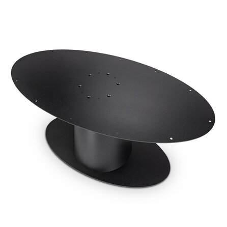 Ovales Säulengestell Metall - schwarz - 57x120 cm - 72,5 cm hoch - Zentrales Esstischgestell (Säulenfuß / Mittelfuß) aus beschichtetem Stahl