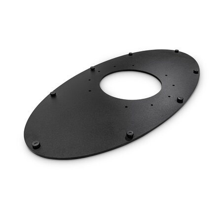 Ovales Säulengestell Metall - schwarz - 57x120 cm - 72,5 cm hoch - Zentrales Esstischgestell (Säulenfuß / Mittelfuß) aus beschichtetem Stahl