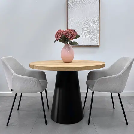 Säulengestell Metall (klein) - schwarz - 50 cm - 73 cm hoch - Zentrales Esstischgestell (Säulenfuß / Mittelfuß) aus beschichtetem Stahl