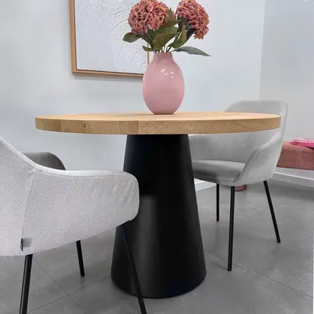 Säulengestell Metall (klein) - schwarz - 50 cm - 73 cm hoch - Zentrales Esstischgestell (Säulenfuß / Mittelfuß) aus beschichtetem Stahl