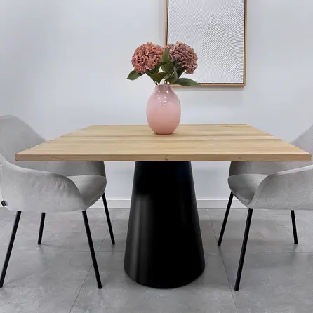 Säulengestell Metall (klein) - schwarz - 50 cm - 73 cm hoch - Zentrales Esstischgestell (Säulenfuß / Mittelfuß) aus beschichtetem Stahl