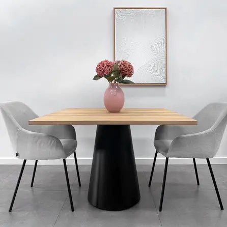 Säulengestell Metall (klein) - schwarz - 50 cm - 73 cm hoch - Zentrales Esstischgestell (Säulenfuß / Mittelfuß) aus beschichtetem Stahl