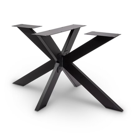 Spider Tischgestell Metall - schwarz - 4x10 cm - 90x140 cm - 72 cm hoch - Zentrales Esstischgestell (Tischfuß / Mittelfuß) aus beschichtetem Stahl