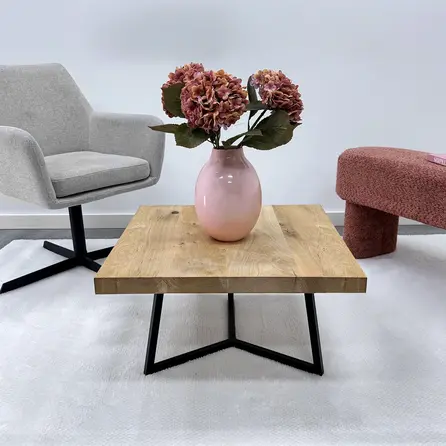 Dreibein-Couchtischgestell Metall - 2x2 cm - 49,5x42,9x31 / 63,5x54,9x38 cm - Sofa-/Wohnzimmer-Tischgestell (Tischfuß) aus beschichtetem Stahl