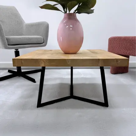 Dreibein-Couchtischgestell Metall - 2x2 cm - 49,5x42,9x31 / 63,5x54,9x38 cm - Sofa-/Wohnzimmer-Tischgestell (Tischfuß) aus beschichtetem Stahl