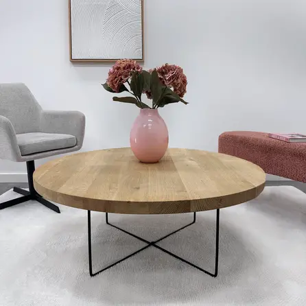 Kreuz-Couchtischgestell Metall - 1 cm (rund) - 53 oder 73 cm - 38 cm hoch - Sofa-/Wohnzimmer-Tischgestell (Tischfuß) aus beschichtetem Stahl