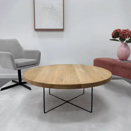 Kreuz-Couchtischgestell Metall - 1 cm (rund) - 53 oder 73 cm - 38 cm hoch - Sofa-/Wohnzimmer-Tischgestell (Tischfuß) aus beschichtetem Stahl